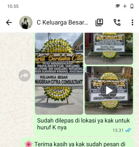 Pengiriman Papan Bunga Duka Sawah Baru